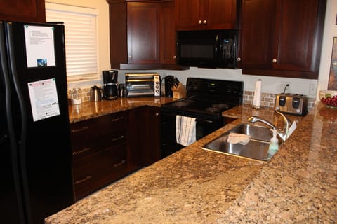 kitchen fully stock with every thing needed to feel at home