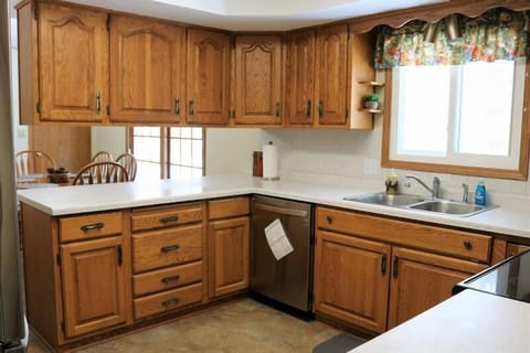 Large kitchen area, lots of counter space.