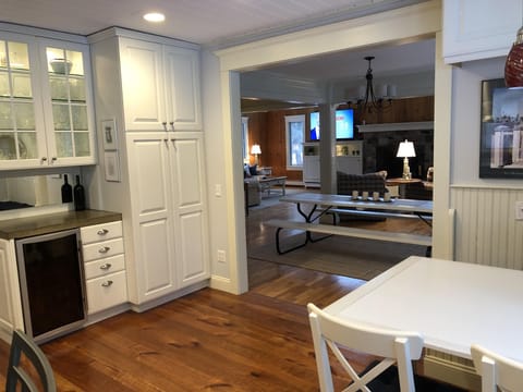 Kitchen into dining room and living room beyond