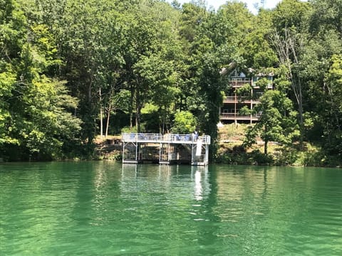 2 Covered Slips; Double Decker Dock w/Slide in Quiet Cove (Has Deep Water)