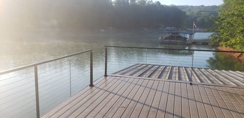 View of the quiet cove from the dock upper deck