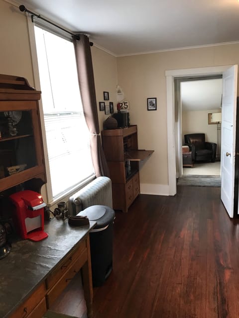 Kitchen with beautiful original wood floors