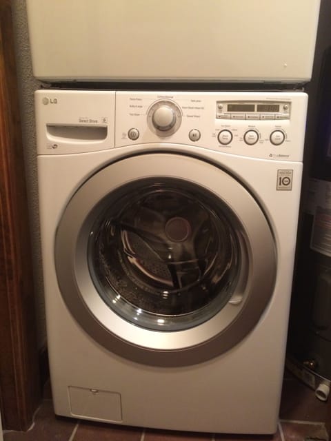 Full size front-load washer and dryer.