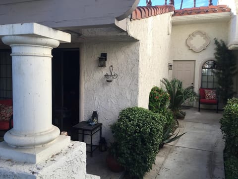 Front view entrance and Master Bedroom Patio