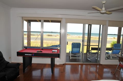 Living room with pool table