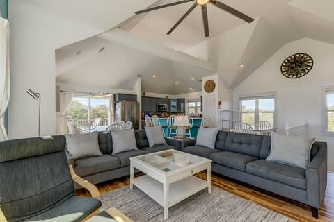 Top-Level Living Room with Deck Access