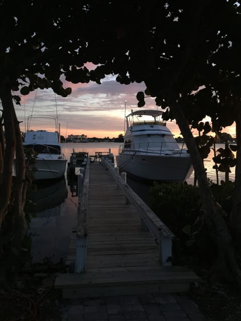 Sun set at the boat dock