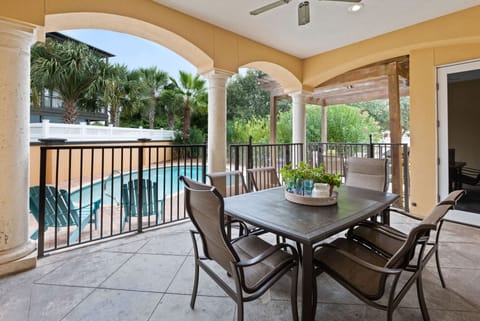 1st floor patio overlooking the pool and portico areas.  