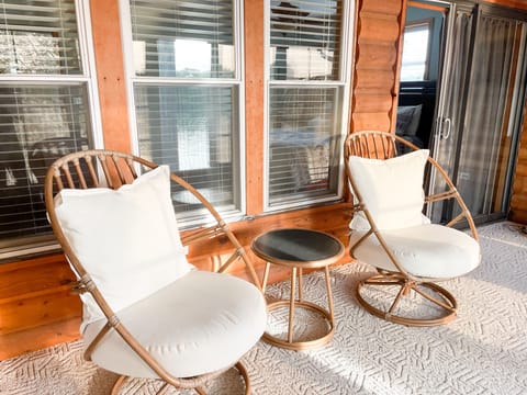 All season porch off the primary bedroom.