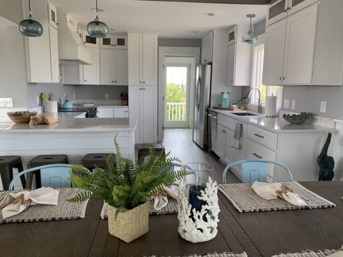 View into kitchen from dining room