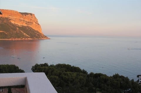 Cap Canaille and sea view at sunset from balcony