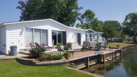 Patio area overlooking lake