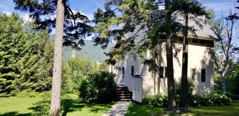 View of house from road; see Sugarbush Mountain in background!