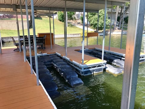 Dock with two pull up jetski lifts