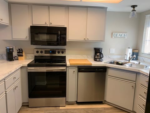 Stove, Microwave, Dishwasher, Fridge, Keurig and Coffee Maker