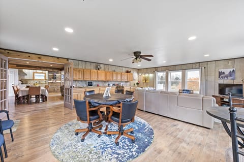 Lots of games located in the cabinets and work station.