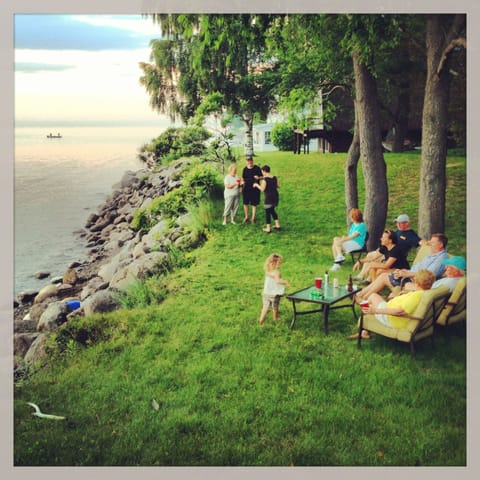 front lawn, beach, Lake Ontario