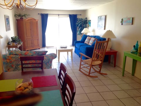 from dining room looking into living room and oceanfront balcony...amazing views