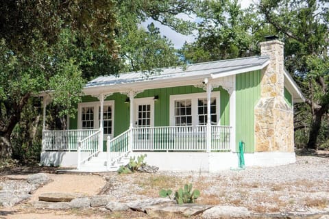 The cottages were designed to look vintage, with double-hung antique windows, vintage doors, and shiplap floors.