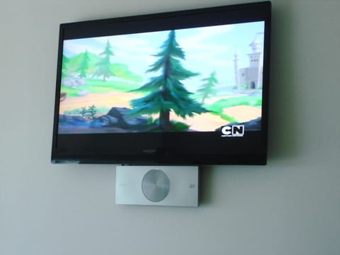 Master bed t.v. 42' wall mounted w/smart blue ray player.