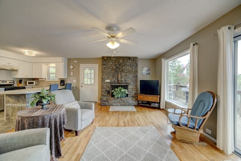 Step into the home from the carport to enter the inviting open floor plan