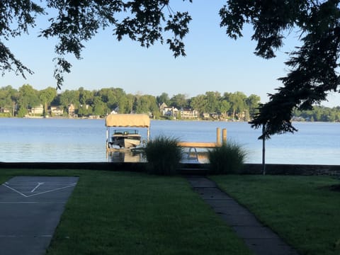 The lake on a calm day from the deck.
