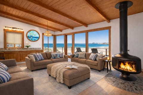 Bright living room with sweeping ocean views