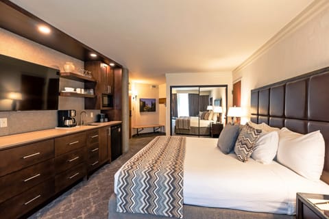 One of two bedrooms.  Each has a coffee maker & mini-fridge.