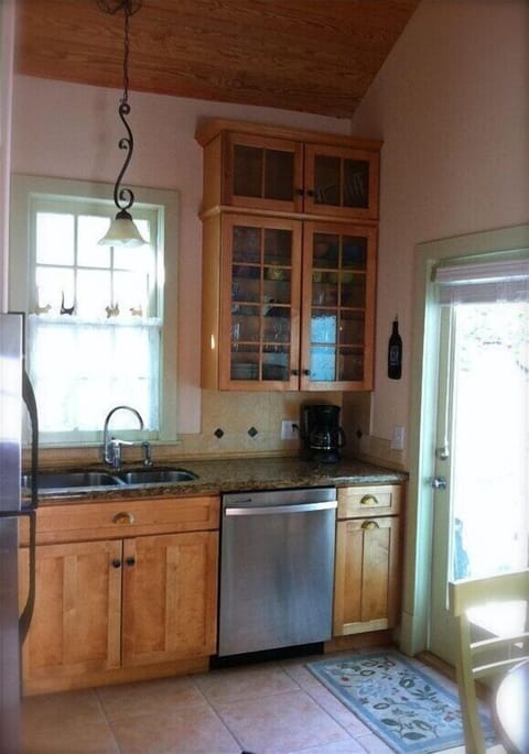 French door out to the private pool, deck and grille (and washer/dryer)