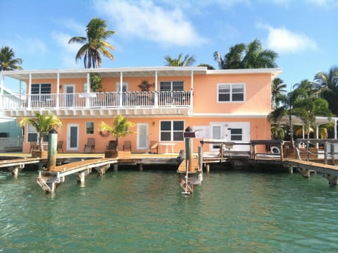View from the water. Unit #1 is on the lower level in the center of this photo.