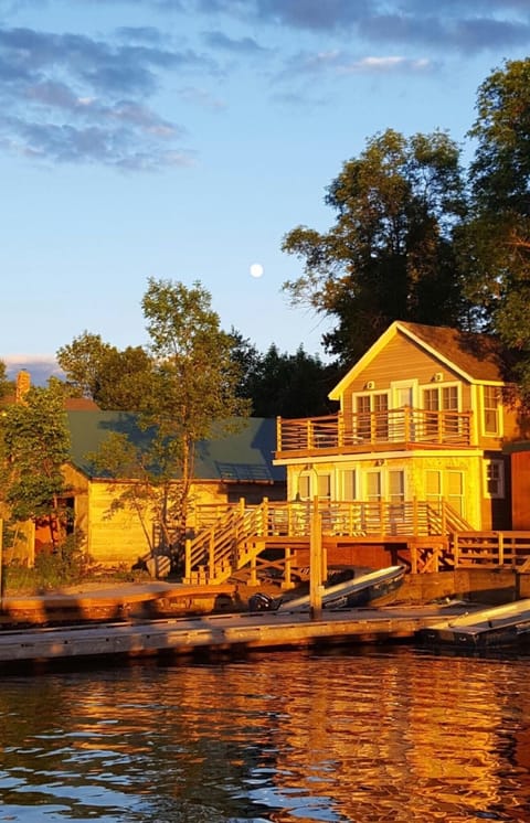 Reflection of the sunset from the lakeside