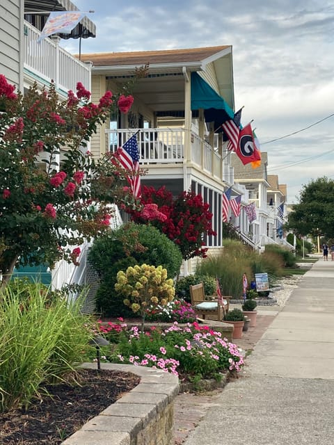 View of Home from the Street ( green awnings) 