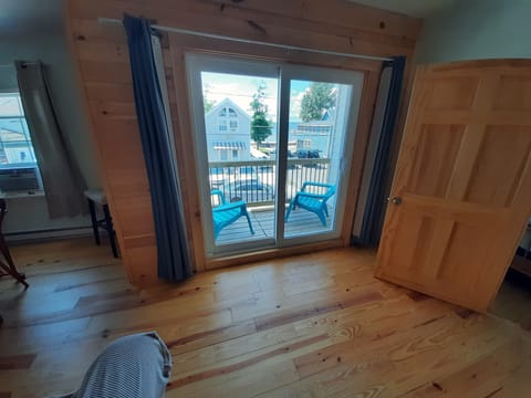 Sliding (lockable) front balcony door.