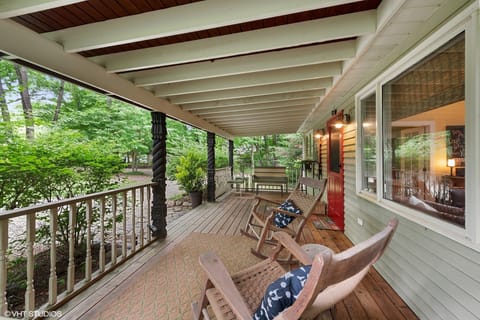 Enjoy morning coffee while rocking on the front porch and watching the birds