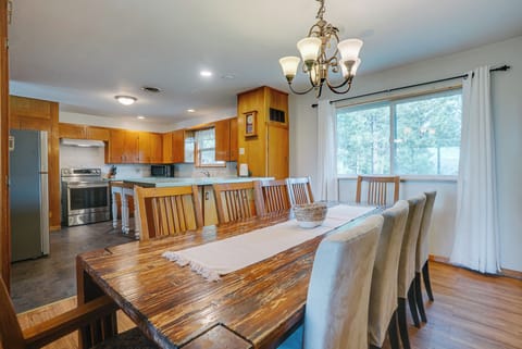 dining table and kitchen