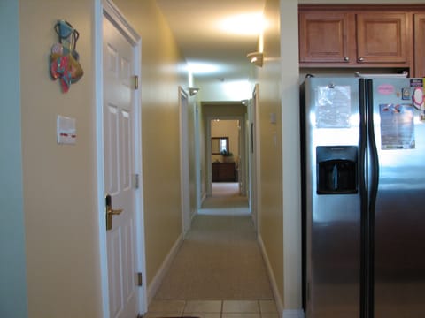 Hallway to the back bedrooms. Note that there are no stairs inside the unit.