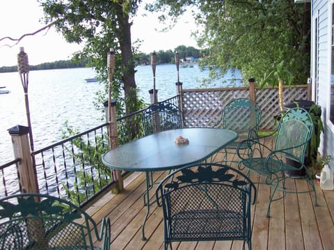 The deck overlooks St. Albans Bay.