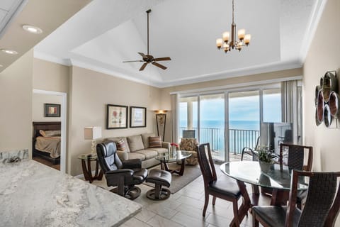 Living Room With 14 ft. Ceiling