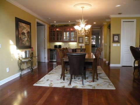 Dining Room with Wet Bar and Wine Cooler.