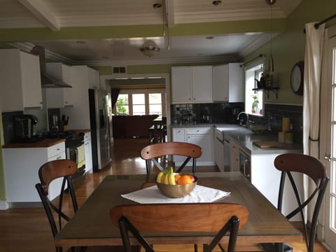 Newly remodeled kitchen gives the house an enormous breezeway from front to back