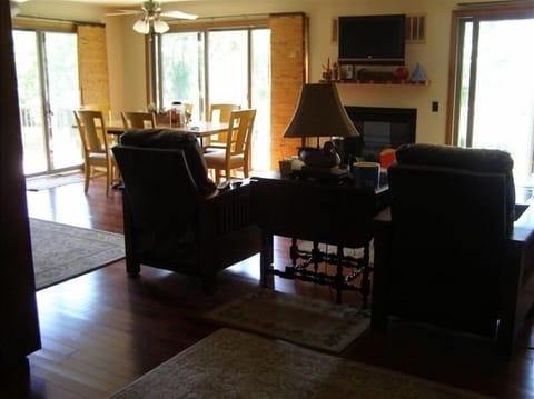 Complete view of the lake from the living room, kitchen, and dining room.