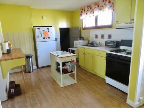 View of partially remodeled kitchen.