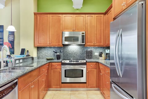 Fully equipped gourmet kitchen.  Easy to cook and entertain at the same time.