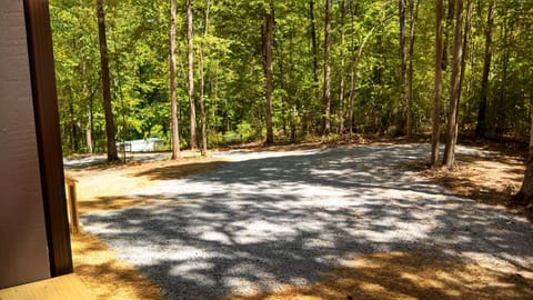 Ample parking with turn around