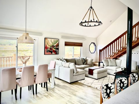 Living and Dining rooms viewed from the corner of the kitchen.