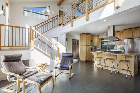 Looking up to second floor