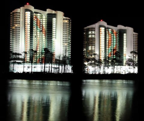 Turquoise at night.