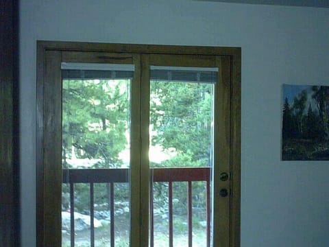 view from second bedroom french doors to national forest