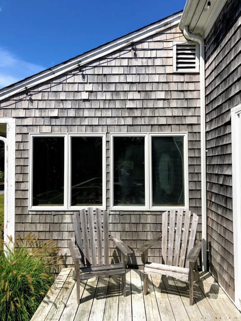 Adirondack chairs on the deck