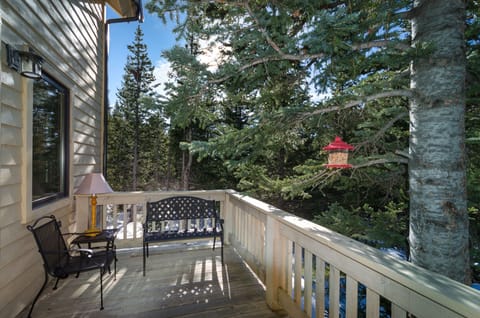 One of multiple sitting areas on the wrap-around porch